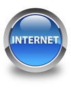 Internet glossy blue round button