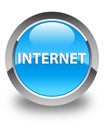 Internet glossy cyan blue round button Royalty Free Stock Photo