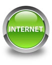 Internet glossy green round button