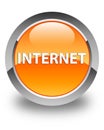 Internet glossy orange round button