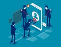 Internet hacker composition with hacker. Isometric hacker attack concept Royalty Free Stock Photo