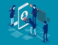 Internet hacker composition with hacker. Isometric hacker attack concept Royalty Free Stock Photo