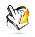Internet Hand Cursor and Arrow Royalty Free Stock Photo