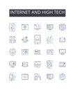 Internet and high tech line icons collection. Immersion, Augmented, Virtual, Realistic, Interactive, Consoles