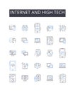 Internet and high tech line icons collection. Cyberspace, World Wide Web, Digital age, Data-driven, Online, Information