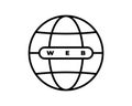 Internet http address icon isolated. Modern flat globe sign. Trendy vector network www symbol for web site design, button to