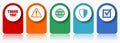 Internet icon set, flat design miscellaneous colorful icons such as thank you, warning, www, shield and vote for webdesign and