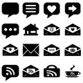 Internet icons set - website buttons vector - message icon Royalty Free Stock Photo