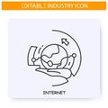 Internet industry line icon. Editable illustration