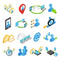 Internet isometric 3d icons set