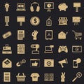 Internet keyword icons set, simple style