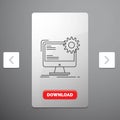 Internet, layout, page, site, static Line Icon in Carousal Pagination Slider Design & Red Download Button Royalty Free Stock Photo