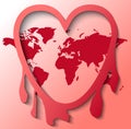 Internet leak Heartbleed with world map Royalty Free Stock Photo