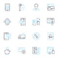 Internet lending linear icons set. Loan, Credit, Online, Financing, Agreement, Borrowing, Payment line vector and Royalty Free Stock Photo