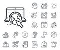 Internet line icon. Online web service sign. Salaryman, gender equality and alert bell. Vector Royalty Free Stock Photo