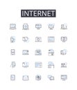 Internet line icons collection. World Wide Web, Cyberspace, Net, Web, Online, Information Superhighway, Digital realm