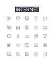 Internet line icons collection. World Wide Web, Cyberspace, Net, Web, Online, Information Superhighway, Digital realm