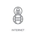 Internet linear icon. Modern outline Internet logo concept on wh