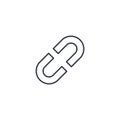 Internet link, broken chain thin line icon. Linear vector symbol