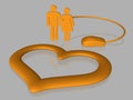 Internet love - isolated - 3D Royalty Free Stock Photo