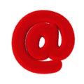 Internet Mail E-mail Sign as Red Fur. 3d Rendering Royalty Free Stock Photo