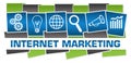 Internet Marketing Business Symbols Green Blue Grey Horizontal Stripes Royalty Free Stock Photo