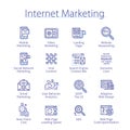 Internet marketing icon set. SEO, website keyword