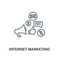 Internet Marketing icon thin line style. Symbol from online marketing icons collection. Outline internet marketing icon Royalty Free Stock Photo