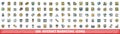 100 internet marketing icons set, color line style Royalty Free Stock Photo