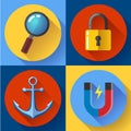 Internet marketing icons set. Flat design style. Royalty Free Stock Photo