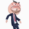 Internet meme Yea. Rage face 3d illustration Royalty Free Stock Photo