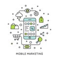 Internet Mobile Marketing and Promotion Process Royalty Free Stock Photo