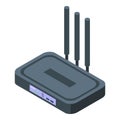 Internet modem icon, isometric style