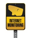 Internet monitoring road sign illustration Royalty Free Stock Photo