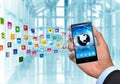 Internet and multimedia smart phone Royalty Free Stock Photo