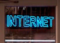 Internet neon sign Royalty Free Stock Photo