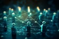 Internet Network Concept for Communication with Users Icon Connecting Each Other to Coordinate
