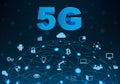 Internet networking concept and 5G technology