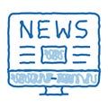 Internet News doodle icon hand drawn illustration