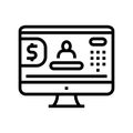 internet online banking line icon vector illustration Royalty Free Stock Photo