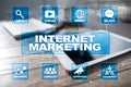 Internet online, digital marketing concept. SEO. Business and technology. Royalty Free Stock Photo