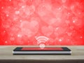 Internet online love connection, Valentines day concept Royalty Free Stock Photo