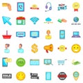 Internet operator icons set, cartoon style Royalty Free Stock Photo