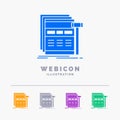 Internet, page, web, webpage, wireframe 5 Color Glyph Web Icon Template isolated on white. Vector illustration Royalty Free Stock Photo