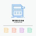 Internet, page, web, webpage, wireframe 5 Color Line Web Icon Template isolated on white. Vector illustration Royalty Free Stock Photo