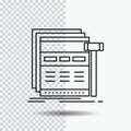 Internet, page, web, webpage, wireframe Line Icon on Transparent Background. Black Icon Vector Illustration Royalty Free Stock Photo