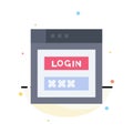 Internet, Password, Shield, Web Security, Abstract Flat Color Icon Template Royalty Free Stock Photo