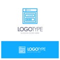 Internet, Password, Shield, Web Security, Blue outLine Logo with place for tagline Royalty Free Stock Photo