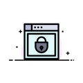 Internet, Password, Shield, Web Security,  Business Flat Line Filled Icon Vector Banner Template Royalty Free Stock Photo