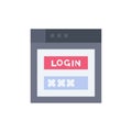 Internet, Password, Shield, Web Security,  Flat Color Icon. Vector icon banner Template Royalty Free Stock Photo